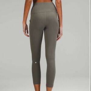 lululemon athletica High-Rise Olive Green Leggings with Side Pockets